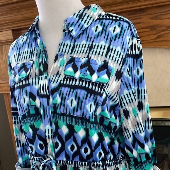Notations Button Down Shirt Dress Size: PM NWOT - Picture 3 of 15